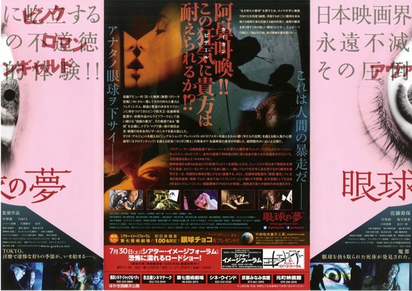 眼球の夢 (2016) original Japanese theatrical chirashi flyer