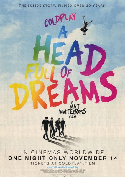 Coldplay: A Head Full of Dreams (2018) original Japanese theatrical chirashi flyer