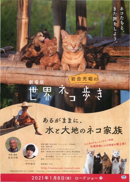劇場版 岩合光昭の世界ネコ歩き あるがままに、水と大地のネコ家族 (2021) original Japanese theatrical chirashi flyer