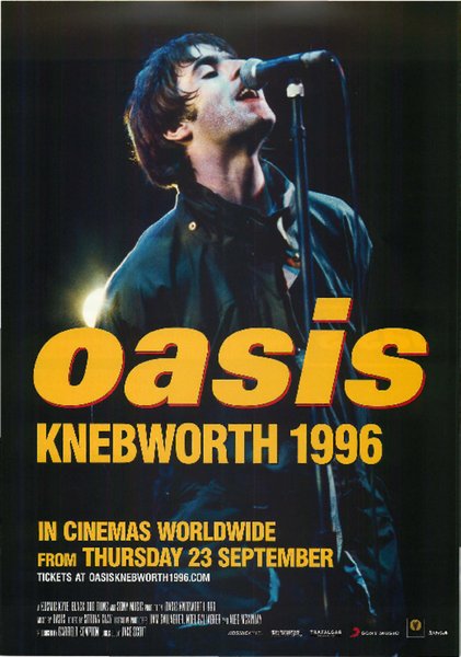oasis KINEBWORTH 1996 (2021) original Japanese theatrical chirashi flyer