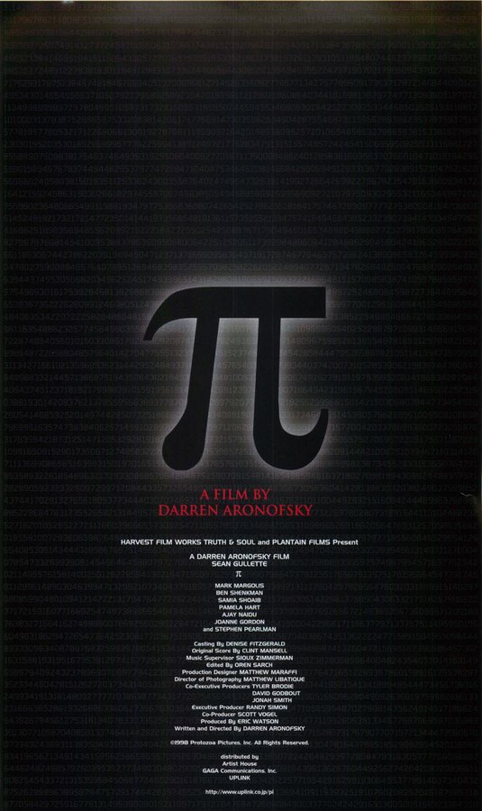 PI (1997) original Japanese theatrical chirashi flyer