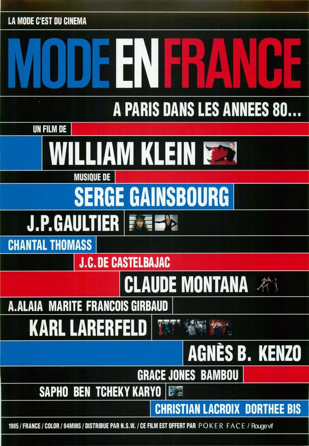 MODE IN FRANCE (1985) original Japanese theatrical chirashi flyer