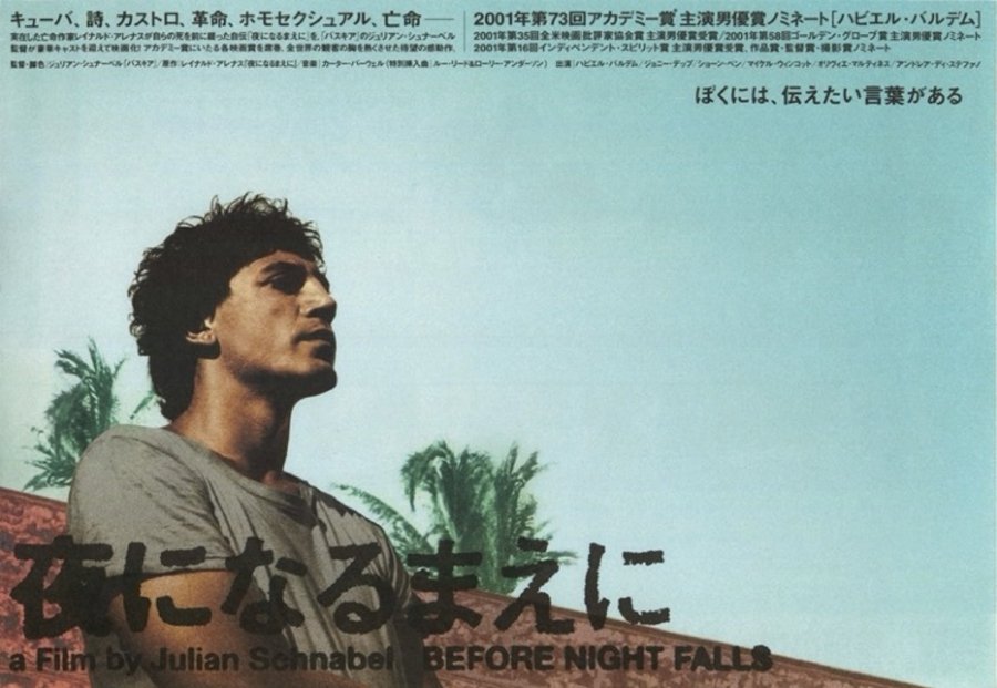 BEFORE NIGHT FALLS (2000) original Japanese theatrical chirashi flyer