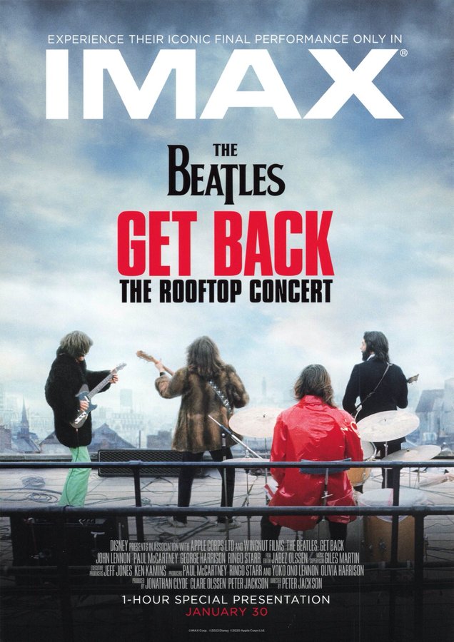 THE BEATLES GET BACK THE ROOFTOP CONCERT (2022) original Japanese theatrical chirashi flyer