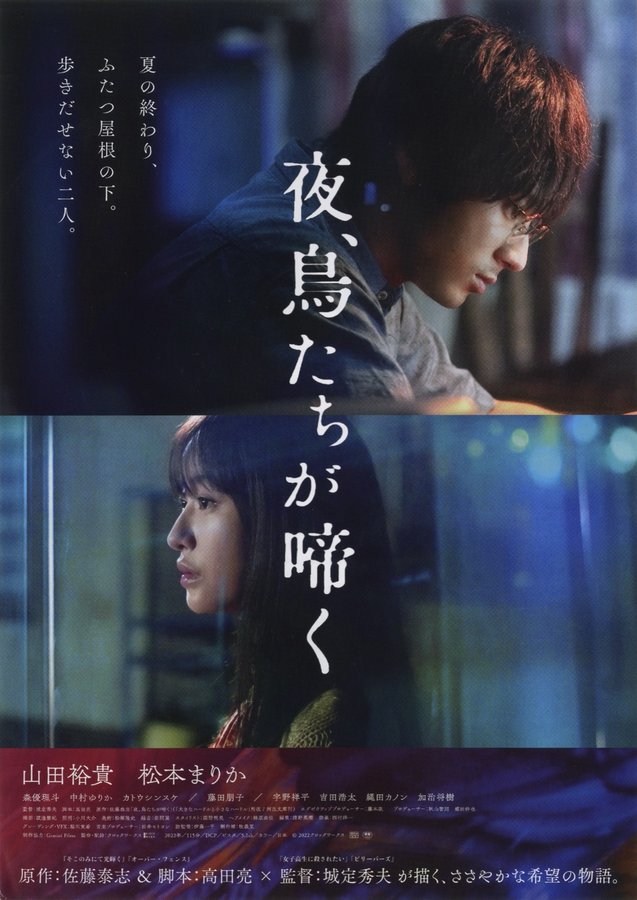 At Night, the Birds Cry (2022) original Japanese theatrical chirashi flyer