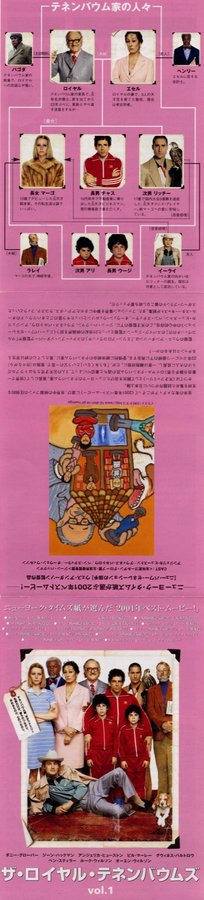 The Royal Tenenbaums (2001) original Japanese theatrical chirashi flyer