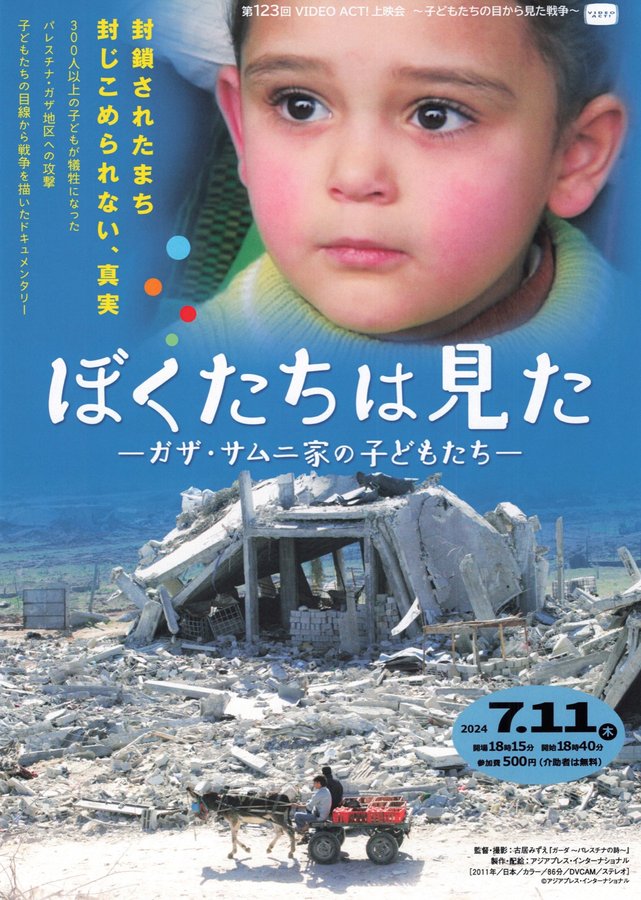 What We Saw: Gaza, the Children of Samuni Family (2011) original Japanese theatrical chirashi flyer