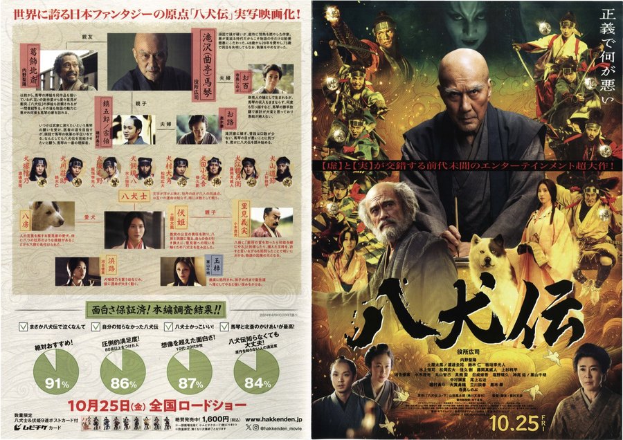 Hakkenden (2024) original Japanese theatrical chirashi flyer