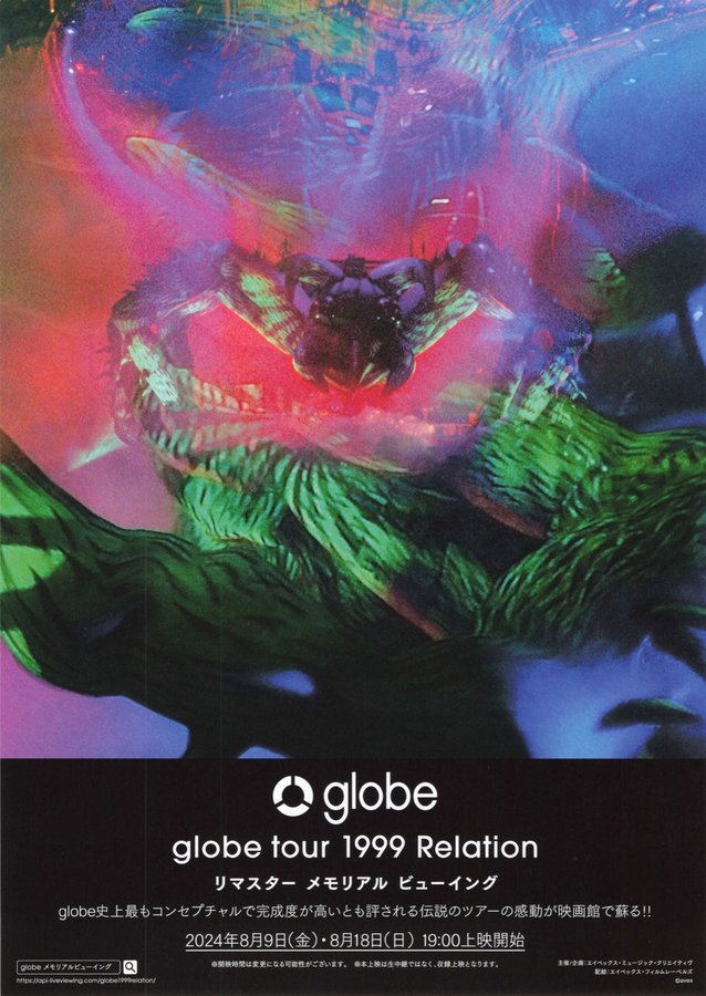globe tour 1999 Relation リマスター メモリアル ビューイング (2024) original Japanese theatrical chirashi flyer