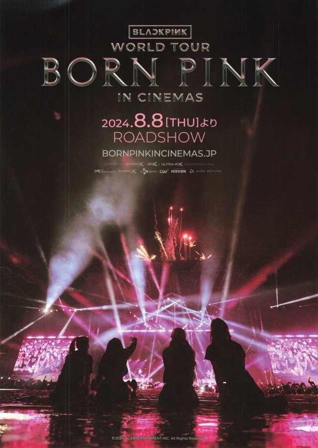 BLACK PINK WORLD TOUR BORN PINK IN CINEMAS (2024) original Japanese theatrical chirashi flyer
