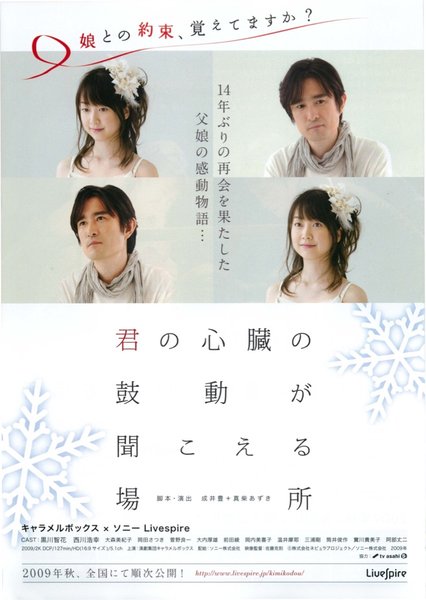 君の心臓の鼓動が聞こえる場所 (2009) original Japanese theatrical chirashi flyer